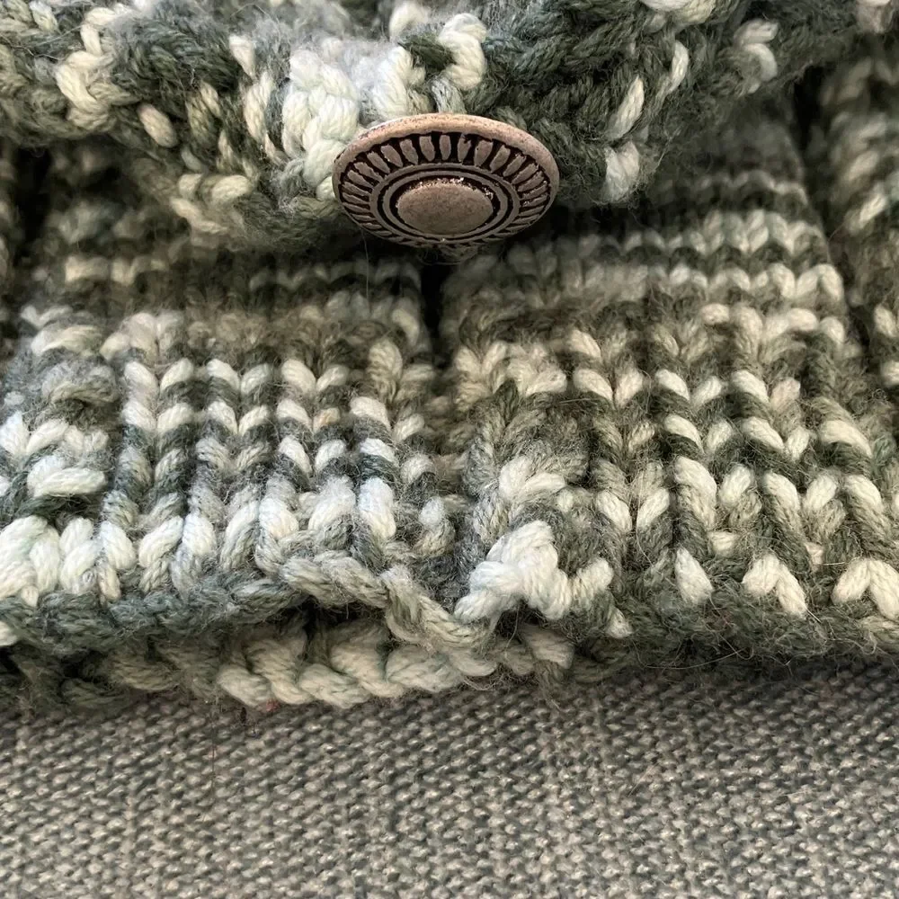 Handmade Green Knit Beanie Hat